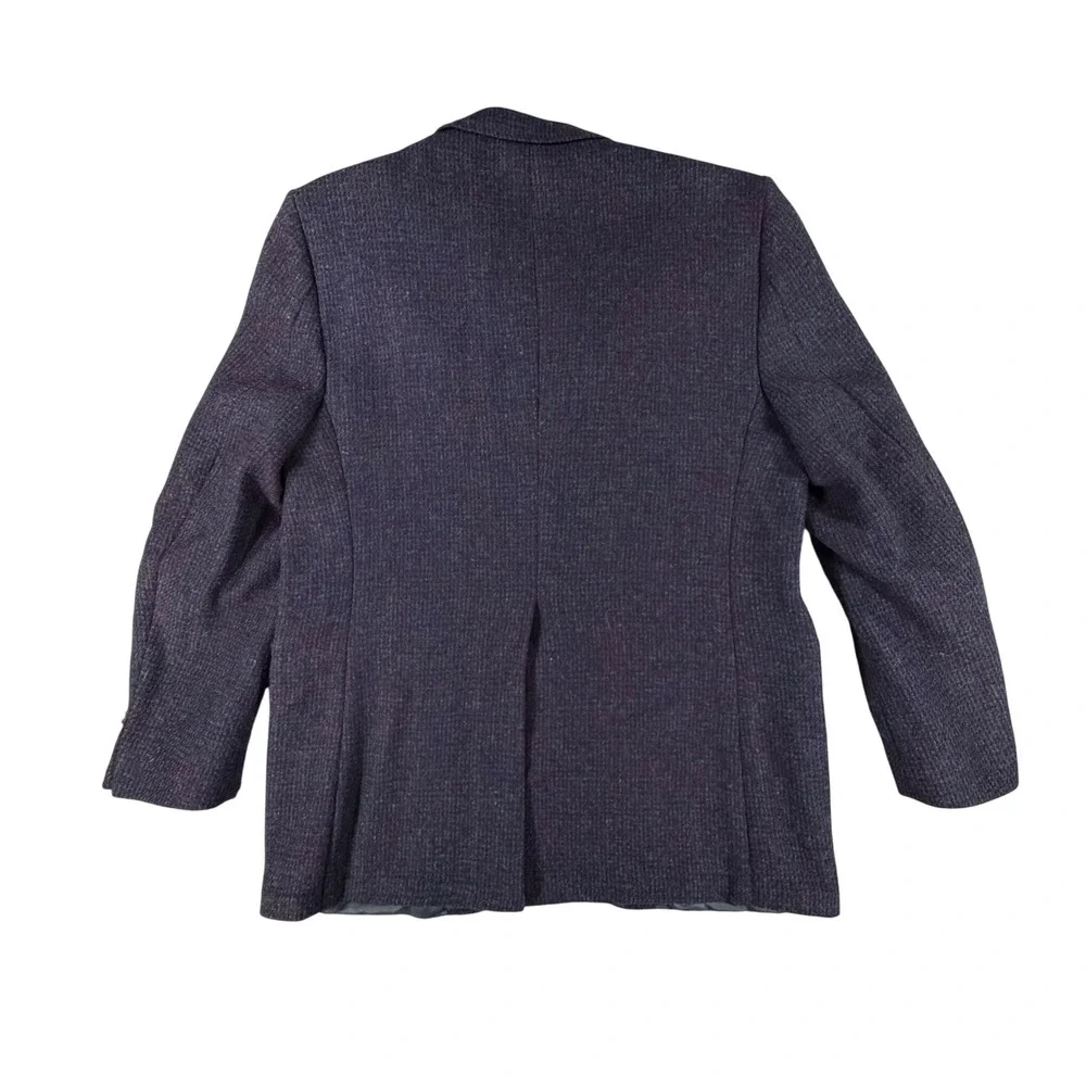Harris Tweed Blazer Mens‎ 44L Multi Navy Handwoven Wool Jacket Old Money Vintage